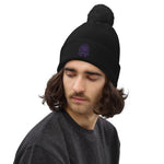 Purple Pharaoh - Embroidered Pom-Pom Beanie