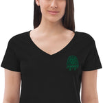 Jade Pharaoh - Women’s Embroidered Recycled V-Neck T-Shirt