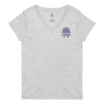 Plum Pharaoh - Women’s Embroidered Recycled V-Neck T-Shirt