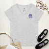 Plum Pharaoh - Women’s Embroidered Recycled V-Neck T-Shirt